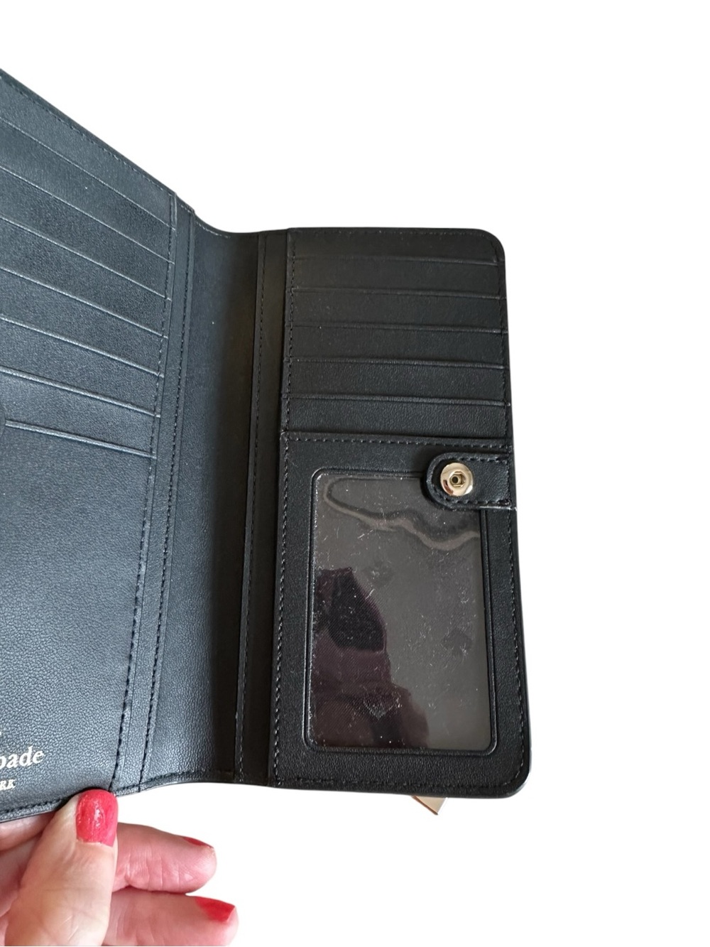 kate spade Black Large Pebbled Leather Wallet - Picture 6 of 10